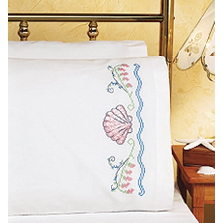 Janlynn Stamped Cross Stitch Pillowcase Pair 20/"X30/"-Lighthouse